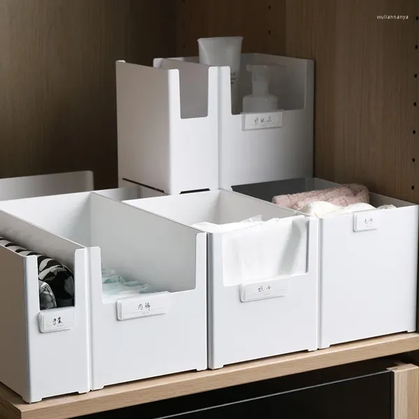 Caja de cocina de botellas de almacenamiento con etiquetas de cinta adhesiva superpuesta de escritorio Organización de guantes de plástico para el hogar multifuncional