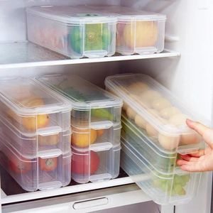 Opslagflessen keuken koelkast afdichting fris hield doos 3 niveaus voedselcontainer transparante afgesloten koelkastlade doos