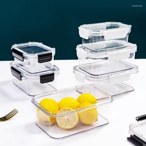 Bouteilles de stockage Cuisine Ménage Transparent Bac À Légumes Réfrigérateur En Plastique Boîte À Lunch Fruits Scellage PET Matériel