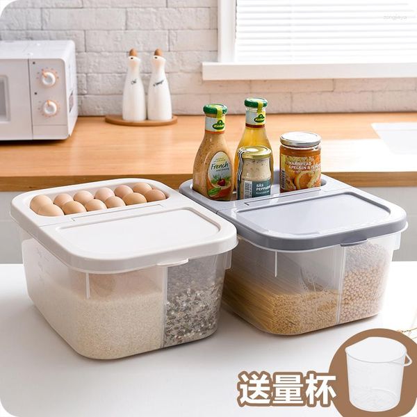 Bouteilles de stockage Articles de cuisine Récipient de riz Boîte de nourriture en plastique pour humidité