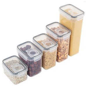 Bouteilles de stockage bocaux de cuisine boîte à nourriture conteneur garde-manger organisation bidons en plastique organisateur avec couvercles idéal pour les céréales