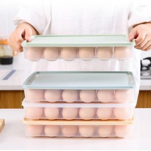 Bouteilles de rangement organisateur de cuisine 24 grilles porte-œufs, plateau en plastique pratique, conteneur avec couvercle pour réfrigérateur