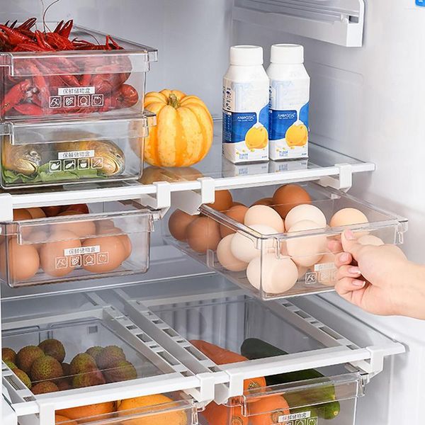 Organizador de cocina para botellas de almacenamiento, estante ajustable para refrigerador, soporte para estante de nevera y congelador, organizador de cajón extraíble, ahorrador de espacio 40 #