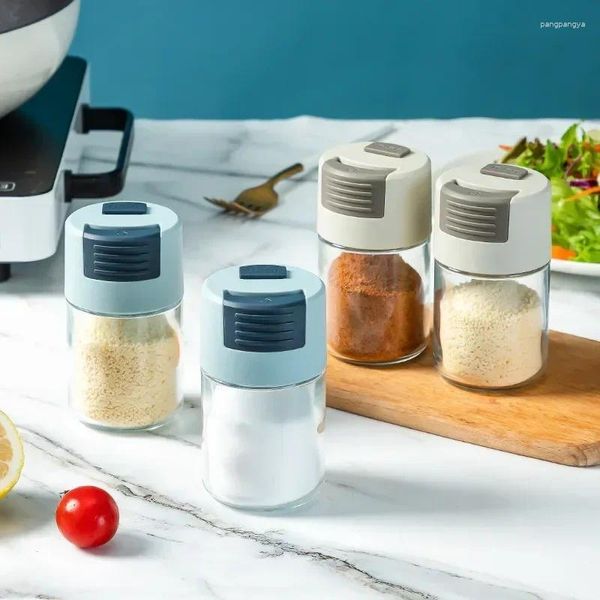 Botellas de almacenamiento Cocina Control de sal prensada Shaker Dosificación de la humedad sellada accesorios de vidrio resistente suministros de herramientas pequeñas