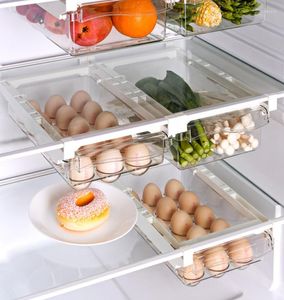 Bouteilles de stockage cuisine réfrigérateur boîte Type de tiroir fruits nourriture oeuf conservation en plastique transparent économiseur fournitures organisateurs