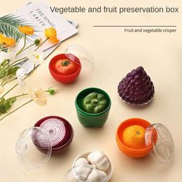 Botellas de almacenamiento Refrigerador de refrigerador de la cocina Organizador de frutas de vegetales Crisper Caja de conservación creativa Contenedores de aguacate de cebolla Gadgets