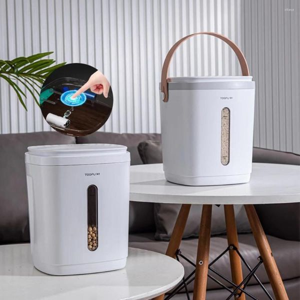 Bouteilles de stockage cuisine conteneur sous vide intelligent boîte de riz résistant aux insectes et à l'humidité seau à grains pot scellé maison magasin d'aliments pour animaux de compagnie