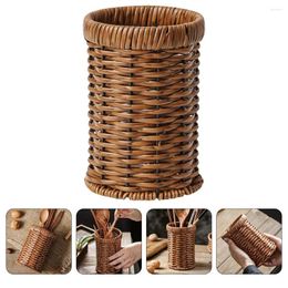 Opslagflessen keukengerei imitatie rattan chopstick houder hand geweven flatware organizer bestek mand zilverwerk aanrecht