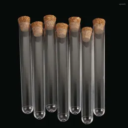 Bouteilles de stockage Fournitures de laboratoire Matériel pédagogique avec bouchons en liège Tubes à essai en plastique transparent pour cadeaux de mariage Conteneurs de tubes