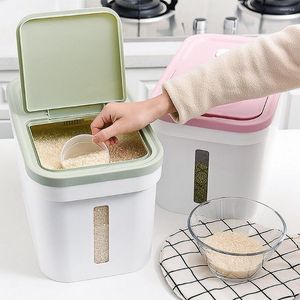 Opslagflessen grote capaciteit rijstkast gemakkelijk te container voor brede toepassing met deksel