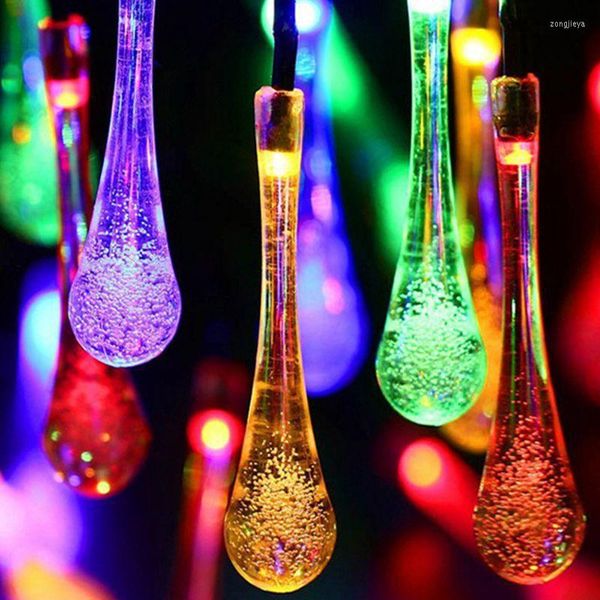 Botellas de almacenamiento Led para exteriores, lámpara Solar, cadena de luces, Druppels de agua de hadas, 20/50Leds, guirnalda para fiesta de Navidad, decoración de jardín