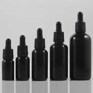 Opslagflessen licht zwart 15 ml lege glazen druppelaar fles reis draagbare verpakking 0,5 oz cosmetische olievulbare groothandel