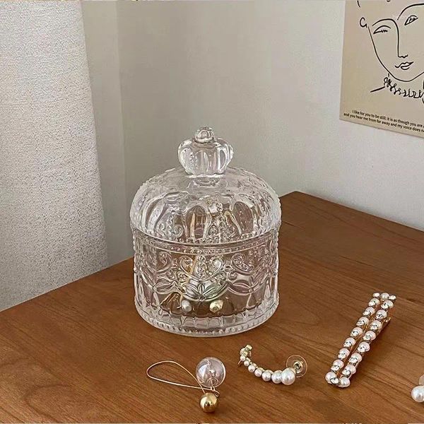 Bouteilles de rangement Luxury Luxury inspire en verre transparent Jar Boîte de bijoux vintage Ornement Ornement exquis