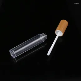 Bouteilles de stockage Tube de brillant à lèvres vide 5 ml/6 ml bambou brillant à lèvres emballage cosmétique Tubes de brillant à lèvres avec baguette