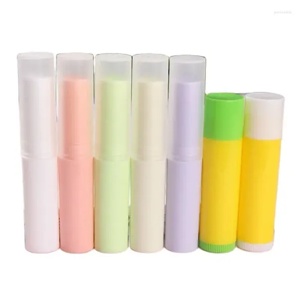 Bouteilles de stockage tube à lèvres 5G Répiste de rouge à lèvres transparent emballage à lèvres jaune
