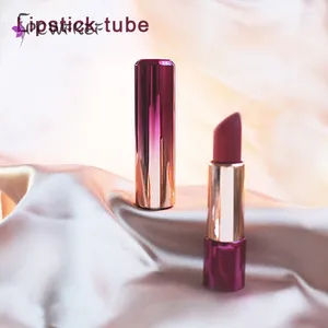 Opslagflessen Lippenstiftbuizen DIY Lip Cosmetische Lege Ronde Gesp Druk op de Lente Tube Cover Kale Gradiënt Paars