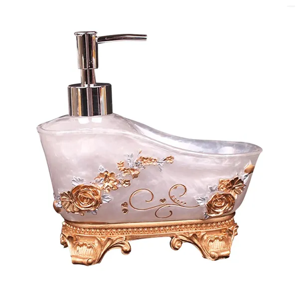 Bouteilles de rangement dispensateur de savon liquide Résine de lavage à la main Résine 3pcs lotion luxe floral de style européen