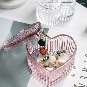 Bouteilles de rangement Love Heart Shape Crystal Glass Candy tasse de salon Jar Plaque de fruits séchés Assiette de sucre
