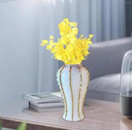 Bouteilles de rangement Jar de gingembre de luxe Vase Vase blanc et or céramique avec 4831529