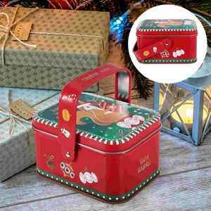 Bouteilles de stockage en métal, boîte en fer blanc de noël, cartes, boîtes à biscuits avec couvercles pour conteneurs cadeaux