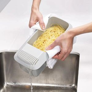 Bouteilles de rangement micro-ondes avec outil d'assistance Spaghetti Boîtes accessoires de cuisine Boîte de cuisine nouilles