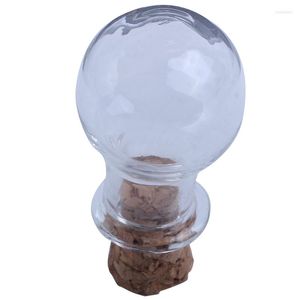 Opslagflessen mini -glazen potten met kurk wens noot ambachtelijke flessenpakket van 10 lampvorm helder