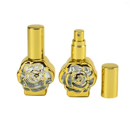 Bouteilles de stockage Mini rouleau bouteille de parfum 11 ml plaqué or vide rechargeable récipient d'huile essentielle voyage verre rouleau sur