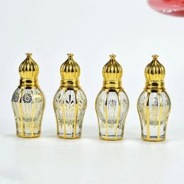 Opslagflessen mini roller parfum fles 10 ml goud plating lege navulbare etherische olie container reisglasrol op