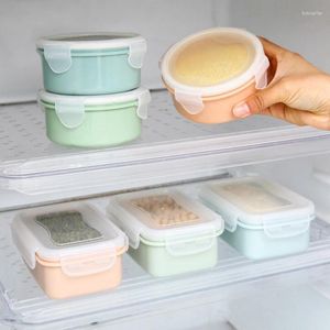 Bouteilles de rangement mini rond rectangulaire maison réfrigérateur en plastique Crisper cuisine aliment scellé boîtier de déjeuner