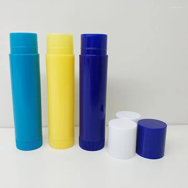 Bouteilles de rangement mini échantillon 4 ml Bleu jaune récipient à lèvres Eco Friendly Plastic vide DIY FACE OVAL TUBES ROUGE ROUGE 1000PCS / LOT