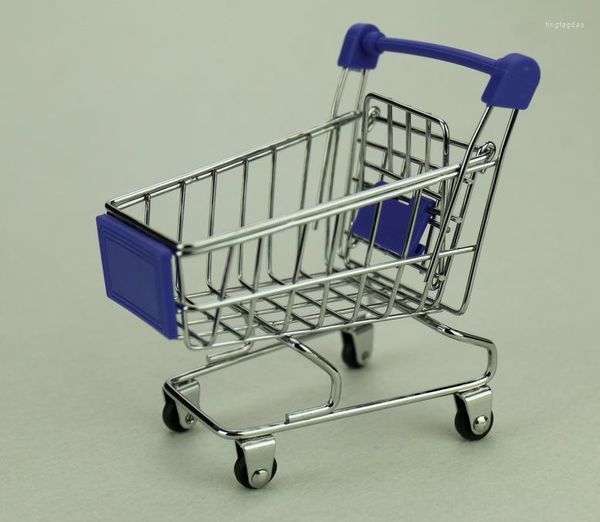 Botellas de almacenamiento Mini carrito de compras Carros de supermercado Escritorio de oficina para el hogar Artículos de desorden Contenedor de azúcar Juguetes para niños