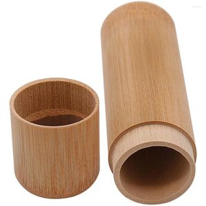 Bouteilles de rangement mini pot en bambou à thé avec bocaux de couvercle pour la cartouche scellée de voyage petite perle de café