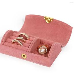 Opslagflessen Mini Velvet Jewelry Box Travel Case Ring Display Ketting Organizer voor vrouwen