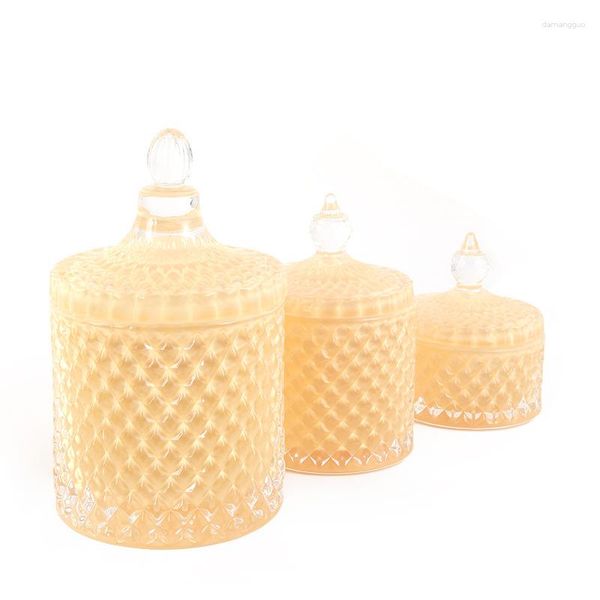 Bouteilles de stockage pot de sucre en verre minimaliste moderne avec couvercle bougie tasse boîte à bijoux décoration de la maison ornement