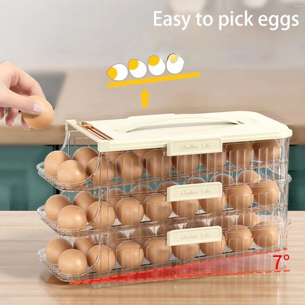 Bouteilles de rangement support de boîte à œufs multicouches pour le réfrigérateur organisateur roulant de la cuisine de distributeur empilable Organiser