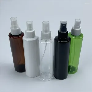 Bouteilles de rangement multicolores 200 ml x 30 Pet à épaule plate vide bouteille de pulvérisation plate voyage petit récipient en plastique avec pulvérisateur de brouillard pour émollient