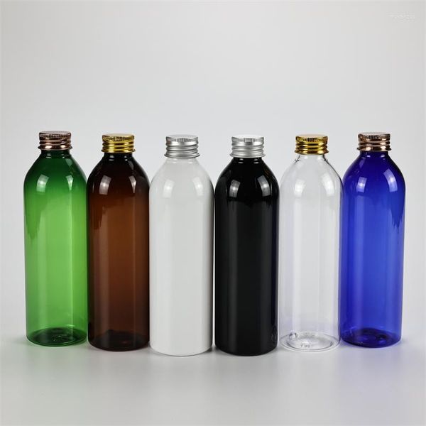 Botellas de almacenamiento Multicolor 250ML X 25 Botella de plástico vacía con tapa de rosca de aluminio PET Champú Jabón líquido Contenedor de viaje