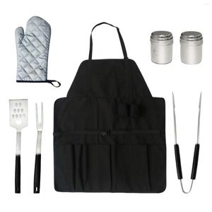 Bouteilles De Stockage Tablier De Barbecue Multifonctionnel Cadeaux Pratiques Accessoires De Grill Portable Durable Fourchette Clip Assaisonnement Pot Pour La Fête De Vacances