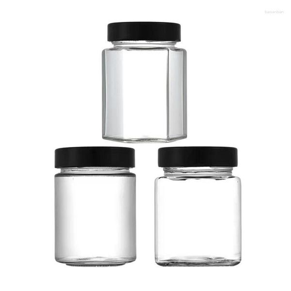Botellas de almacenamiento de vidrio transparente multiusos, frascos hermosos que ahorran espacio, duradero, de alta capacidad, para jugo de especias, accesorio de cocina