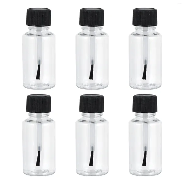 Botellas de almacenamiento Esmalte de uñas Contenedor de cepillo vacío Recargable Removedor transparente Suministros Kit de uñas Aplicador Transparente