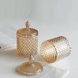 Opslag Flessen Nordic Kristallen Glazen Snoeppot Transparant Met Deksel Suikerpot Woonkamer Sieraden Decoratie Doos
