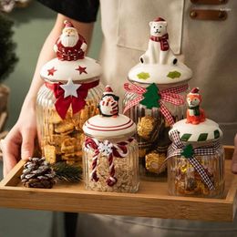 Bouteilles de rangement nordique de l'année de Noël biscuit décor de bricolage de Noël du Père Noël à la maison Candue Candy Chocolate Cuisine Pantry séché de plats séchés