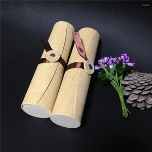 Opslagflessen nieuwe mini cilinder houten verpakking geschenkdoos met hoogwaardige theemoeren houten afstuderen souvenir 15 3,5 cm