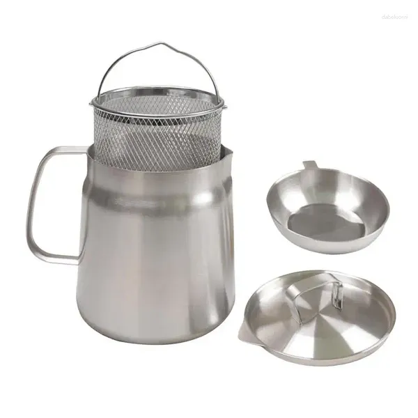 Botellas de almacenamiento, olla con filtro de aceite para cocina, contenedor de gran capacidad para el hogar, grasa ergonómica, sartén para freír