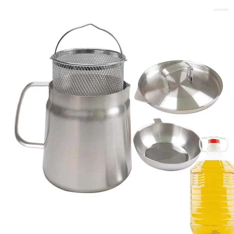 Bottiglie di stoccaggio Pentola per filtro olio per cucina Contenitore di grande capacità Grasso ergonomico multifunzionale per uso domestico
