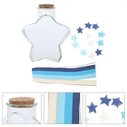 Bouteilles de rangement Origami Star Paper Indie Room Decor Strips Kit de vitrail