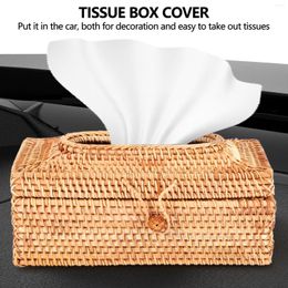 Opslagflessen papierrek rattan tissue box elegante huizendecoratie handgemaakte bureaublad container servet kas