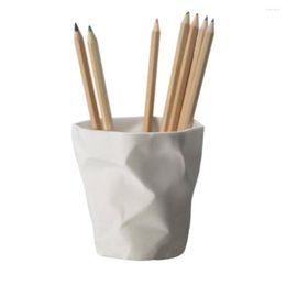 Bouteilles de stockage porte-crayon en plastique stylo conteneur plissé multi-fonction décor de bureau Mini tasse en forme de papeterie de bureau à domicile