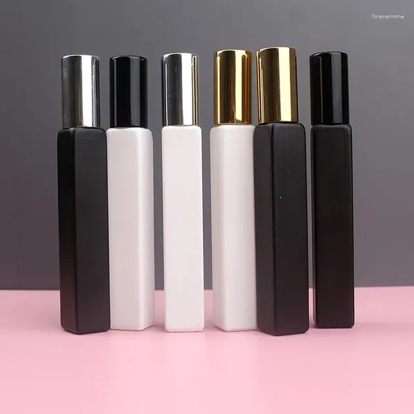 Bouteilles de stockage bouteille de parfum 10ml blanc/noir verre échantillon de pulvérisation flacons transparents parfums portables atomiseur voyage vide