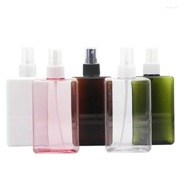 Botellas de almacenamiento Botella de perfume 10 unids Vacío 300 ml Marrón Verde Rosa Atomizador Mist Spray Cosmético Toner Agua Recargable Cuadrado PETG Plástico